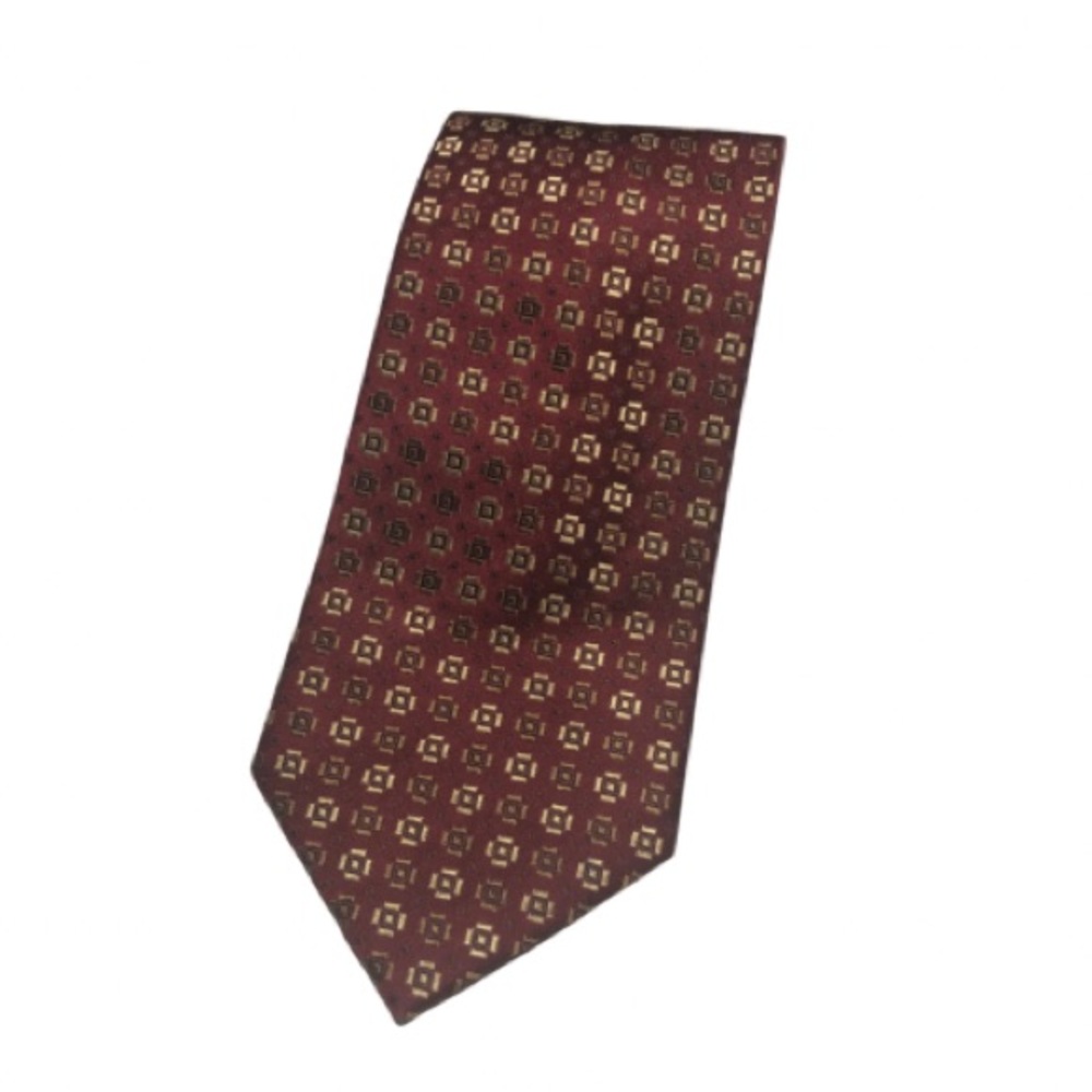 JOS.A.BANK XL TIE~Geometric Design Silk Necktie